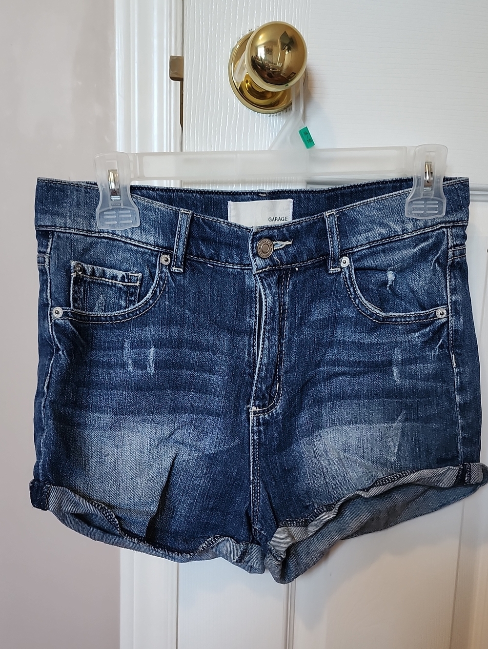 Vintage Garage Indigo Rolled Hem Denim Shorts